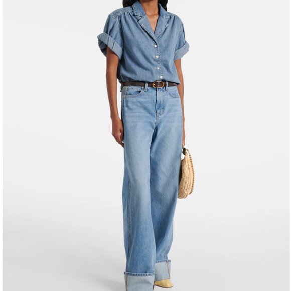 Veronica Beard Taylor Cuffed Relaxed Wide Leg - Picture 1 of 8